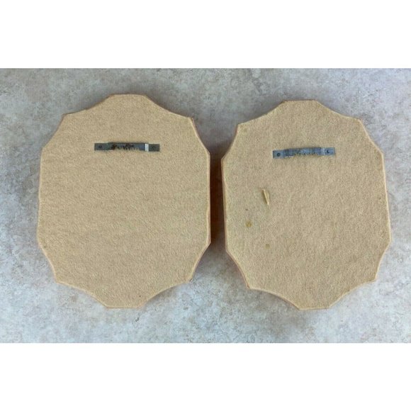 Wooden Vintage Plaque Girl Illustration Wall Art Cute SET OF 2 - 60s 70s - Picture 5 of 5